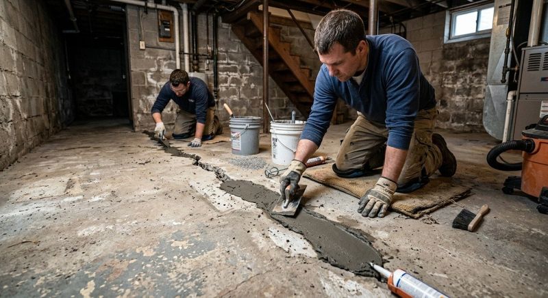 Cracked Basement Floor Repair in Jasper, GA