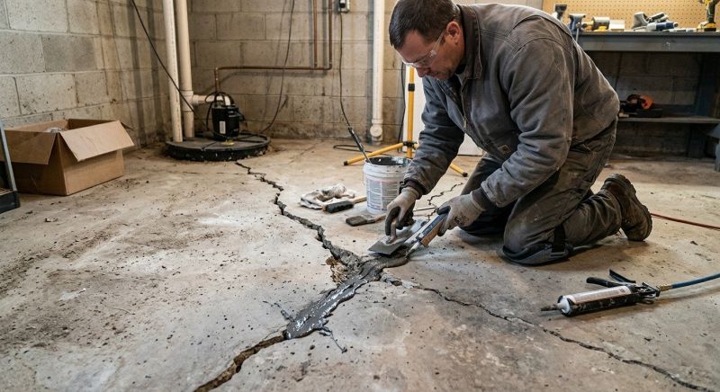 Cracked Basement Floor Repair in Jasper, GA